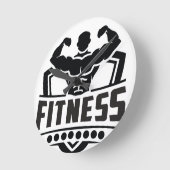 Horloge Ronde Fitness Motivation Graphic | Strong & Active Life (Angle)