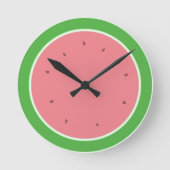 Horloge Ronde Flacon de pastèque rose et vert Été moderne (Recto)