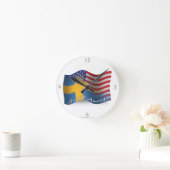 Horloge Ronde Flag de Swedish-American (Maison)