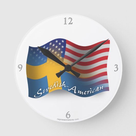 Horloge Ronde Flag de Swedish-American (Recto)
