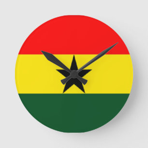Horloge Ronde Flag du Ghana