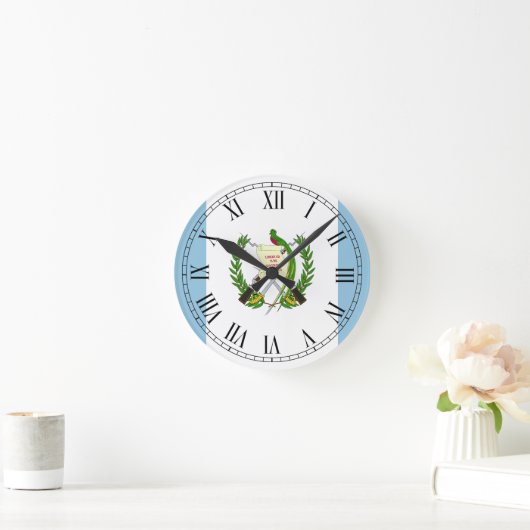 Horloge Ronde Flag of Guatamala (Maison)