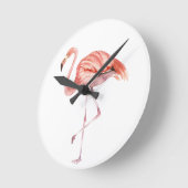 Horloge Ronde Flamant rose rose (Angle)