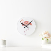 Horloge Ronde Flamant rose rose (Maison)