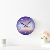 Horloge Ronde Flamant rose rose (Maison)