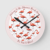 Flamant rose rose Design Maison de plage Bienvenue
