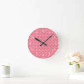 Horloge Ronde Flamants roses roses (Maison)