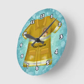 Horloge Ronde Flames Shield Firefighter (Angle)