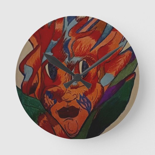 Horloge Ronde Flaming Flower Animation Wall Clock (Recto)