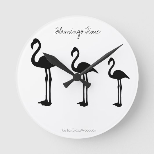 Horloge Ronde Flamingo Time Minimalistic Wall Clock (Recto)