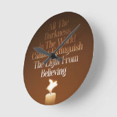 Horloge Ronde flamme de bougie de cochon volant (Angle)