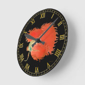 Horloge Ronde Flaring Red Betta combattant l'horloge murale de p (Angle)