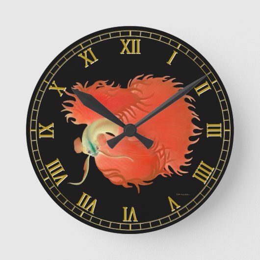Horloge Ronde Flaring Red Betta combattant l'horloge murale de p (Recto)