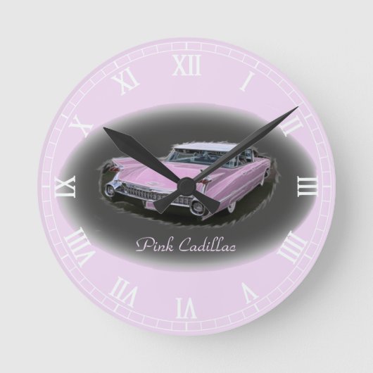 Horloge Ronde Flash cadillac rose (Recto)
