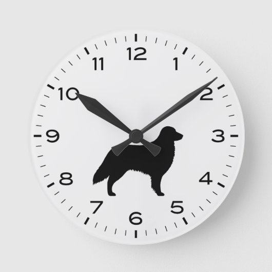 Horloge Ronde Flat coated retriever dog breed silhouette (Recto)