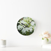 Horloge Ronde Fleur Agapanthus blanche (Maison)