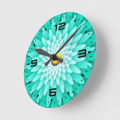Horloge Ronde Fleur bleue Mandala-68566 (Angle)