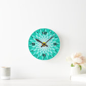 Horloge Ronde Fleur bleue Mandala-68566 (Maison)