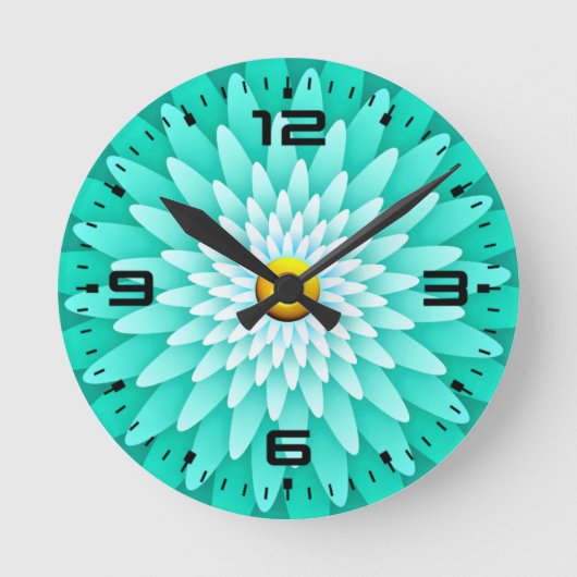 Horloge Ronde Fleur bleue Mandala-68566 (Recto)