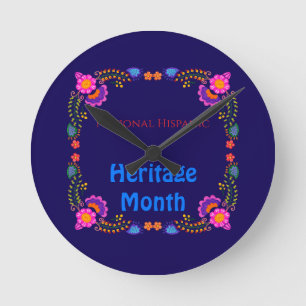 Horloge Ronde Fleur colorée de naissance pour le patrimoine hisp