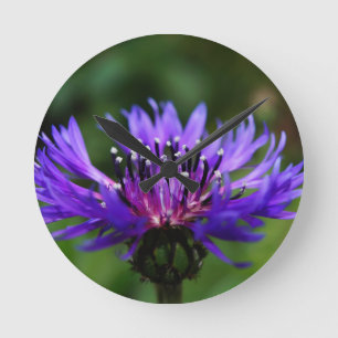Horloge Ronde Fleur de Bleuet Fleurs de Bleuet Paix Amour Destin