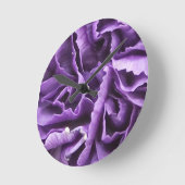 Horloge Ronde Fleur de carnation violette (Angle)