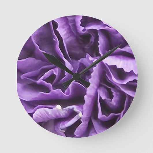 Horloge Ronde Fleur de carnation violette (Recto)