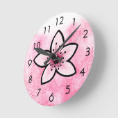 Horloge Ronde Fleur de cerisier (Angle)