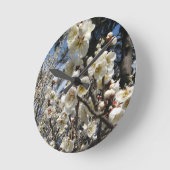 Horloge Ronde Fleur de cerisier blanc / Sakura / ク(桜) (Angle)