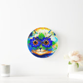 Horloge Ronde Fleur de chat (Maison)