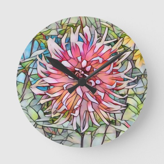 HORLOGE RONDE FLEUR DE DAHLIA (Recto)