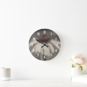 Horloge Ronde Fleur De Faisceau En Noir Et Blanc (Maison)