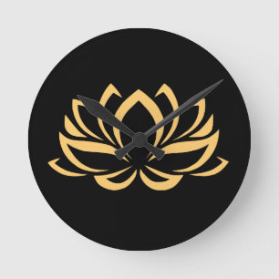 Horloge Ronde Fleur de fleur de Lotus de Japonais