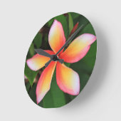Horloge Ronde Fleur de frangipanier (Angle)