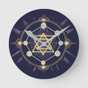 Horloge Ronde Fleur de l'Infini — Géométrie Sacrée Céleste