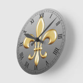Horloge Ronde Fleur de Lis (Angle)