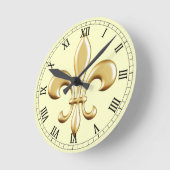 Horloge Ronde Fleur de Lis (Angle)