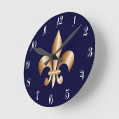 Horloge Ronde Fleur de lis (Angle)