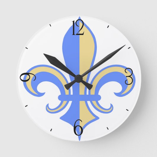 Horloge Ronde Fleur de Lis à deux tons (Recto)