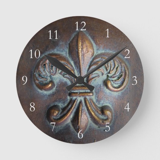 Horloge Ronde Fleur De Lis À vintage Écran (Recto)