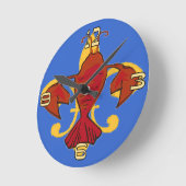 Horloge Ronde Fleur De Lis Crayfish Design Homard (Angle)
