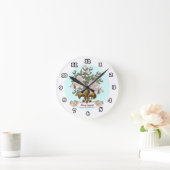 Horloge Ronde Fleur De Lis Rose (Maison)