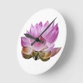 Horloge Ronde Fleur de lotus (Angle)