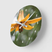 Horloge Ronde Fleur de Lys canadienne tachetée sauvage Nature (Angle)