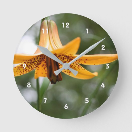 Horloge Ronde Fleur de Lys canadienne tachetée sauvage Nature (Recto)