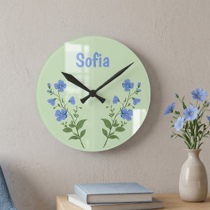 Horloge Ronde Fleur de marguerite moderne personnalisée mignonne