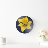 Horloge Ronde Fleur de Narcisse jaune peinture à l'aquarelle flo (Maison)