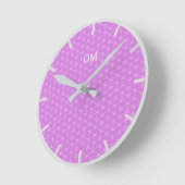 Horloge Ronde Fleur de vie en argent et violet (Angle)