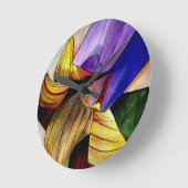 Horloge Ronde Fleur Fritillaire violet couleur d'origine art (Angle)