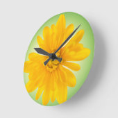 Horloge Ronde Fleur jaune (Angle)